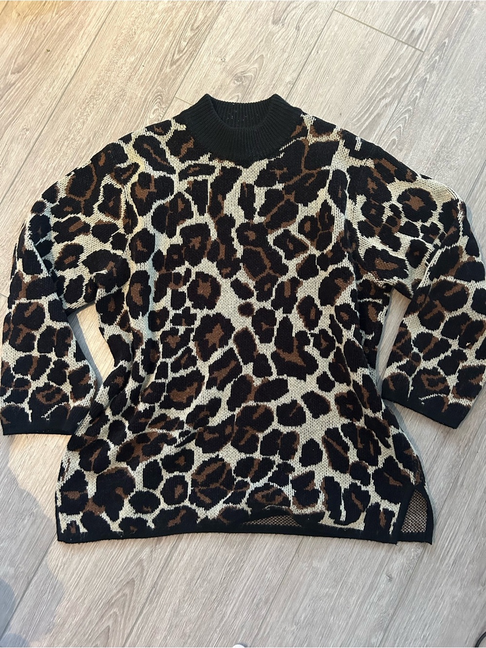 Vintage “Spanner Imports” Leopard Print Heavy Knit Sweater